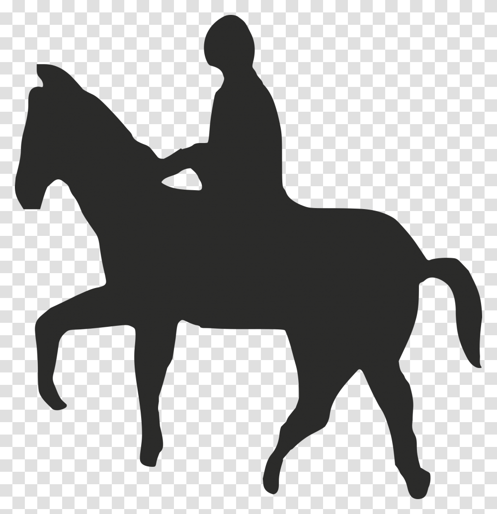 Horse Equestrian English Riding Equine Therapy Rein Man Riding Horse Clipart, Silhouette, Statue, Sculpture, Mammal Transparent Png