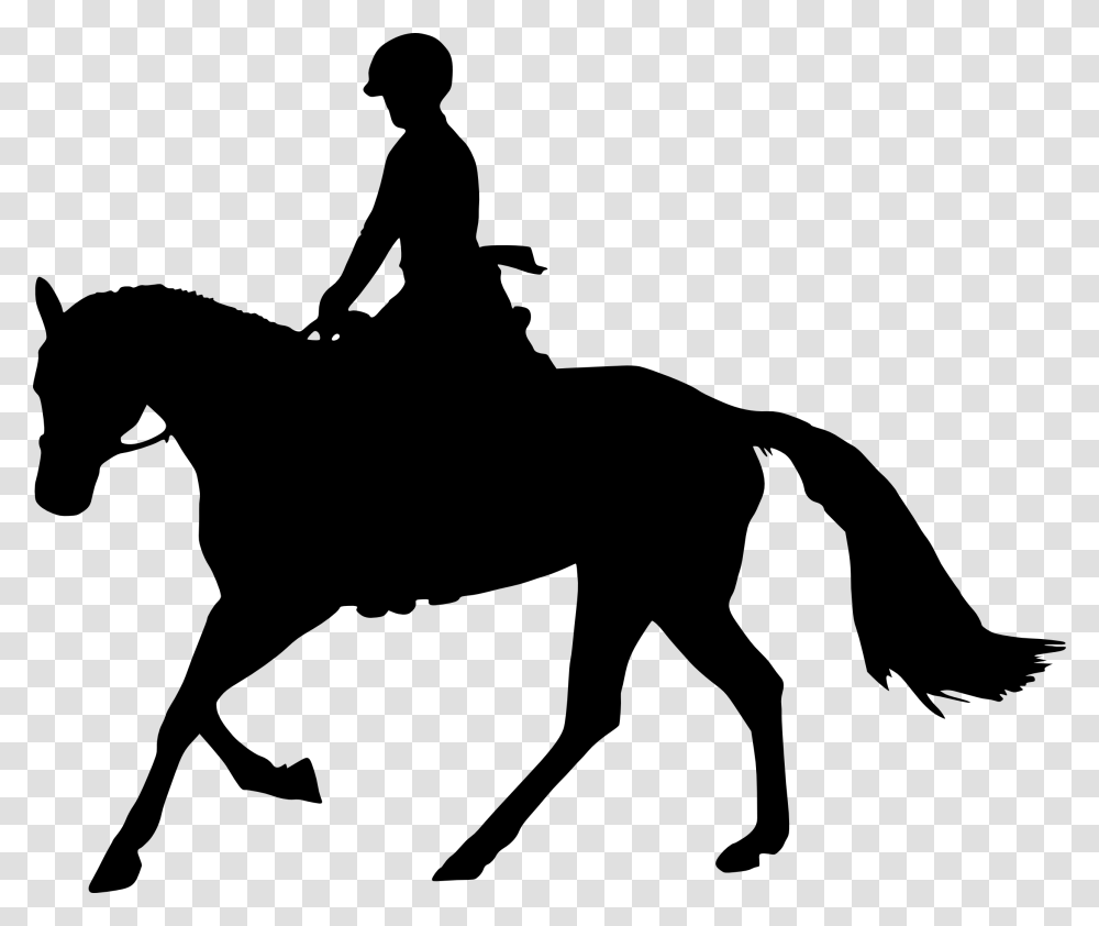 Horse Equestrian Silhouette Clip Art Horse And Rider Silhouette, Person, Human, Stencil, Mammal Transparent Png