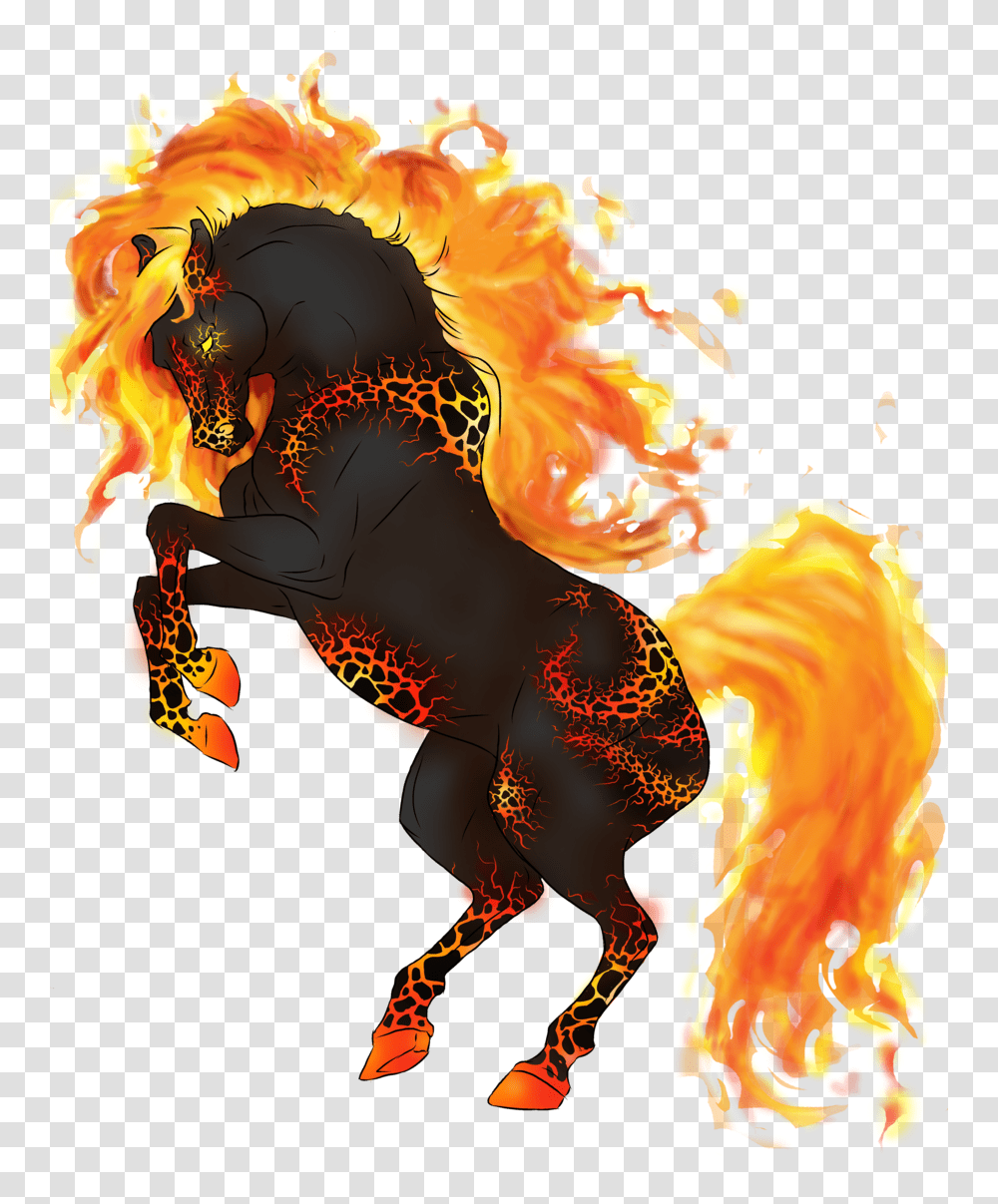 Horse Ghoray Shah Fire Horse With Demon Wings, Mountain, Outdoors, Nature, Flame Transparent Png