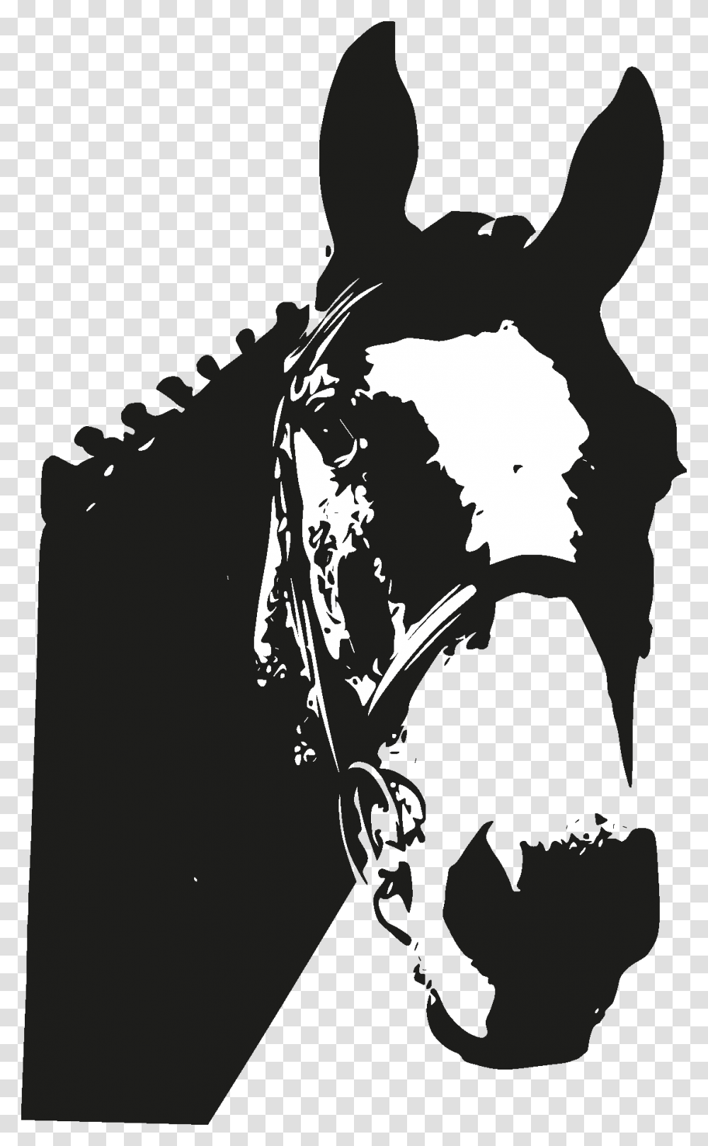 Horse Head Silhouette Silhouette Horse Head, Stencil, Person, Human Transparent Png