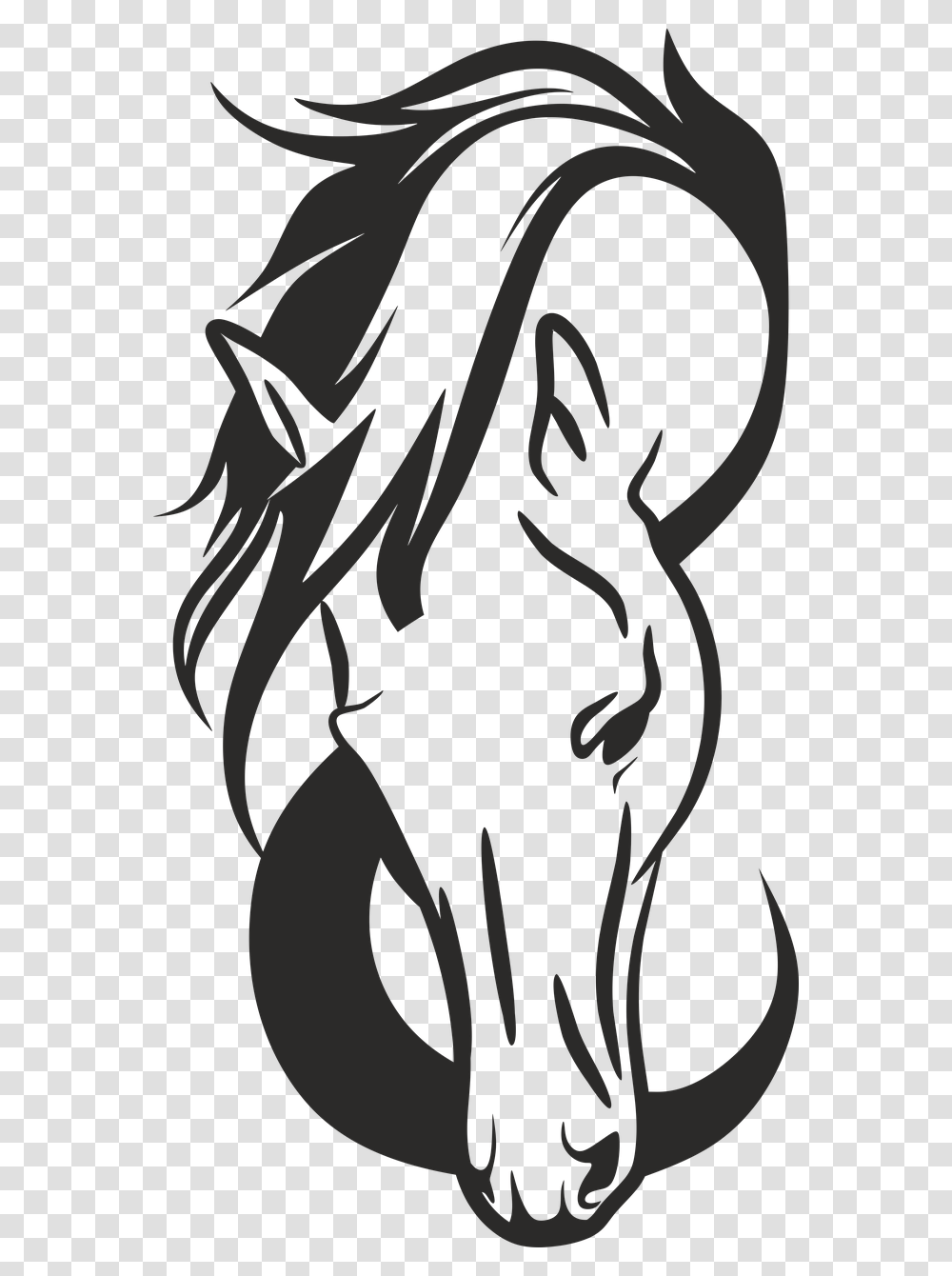 Horse Head Silhouette Vector, Stencil, Dragon, Statue Transparent Png