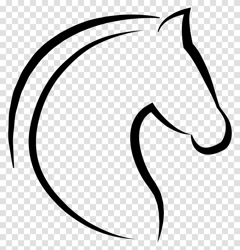 Horse Head With Hair Outline Comments, Label, Stencil Transparent Png