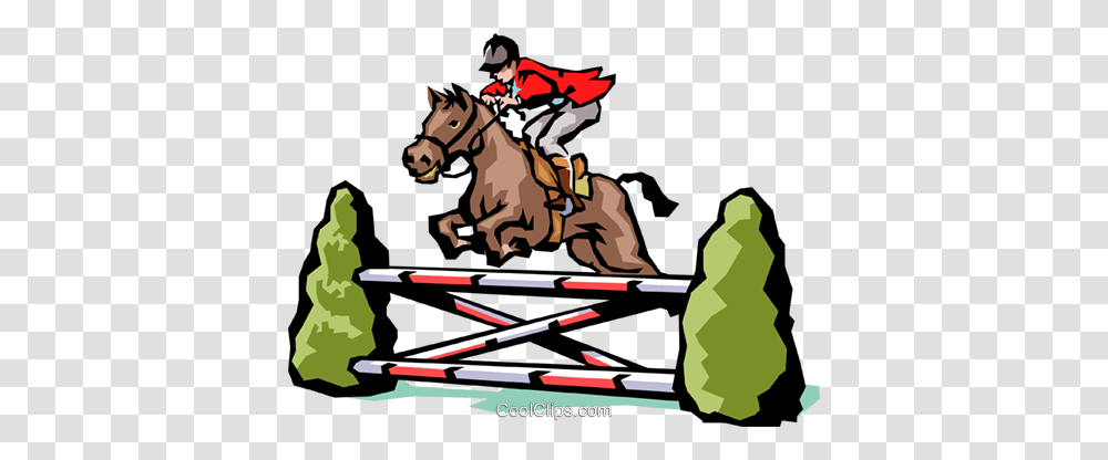 Horse Jumping Royalty Free Vector Clip Art Illustration, Person, Human, Mammal, Animal Transparent Png