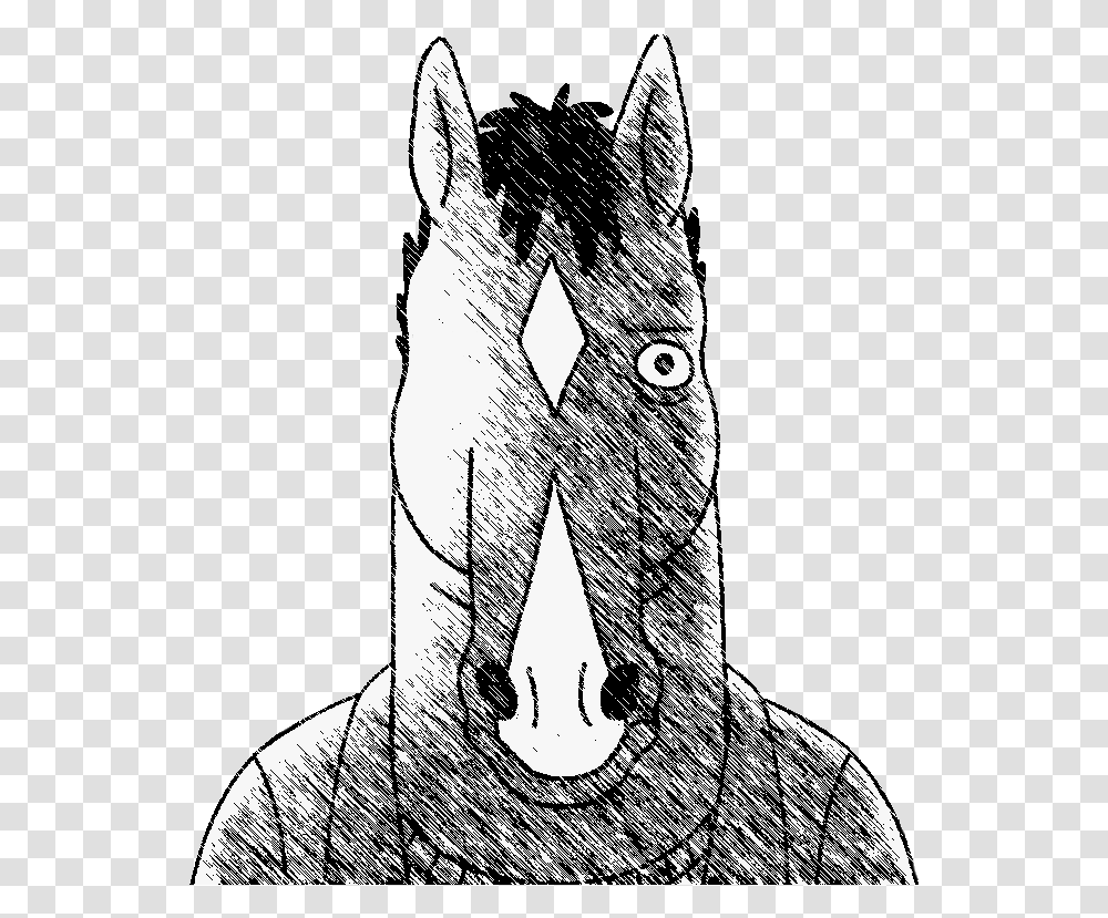 Horse Line Art Head Drawing Snout Mane Sketch, Person, Human, Hand Transparent Png