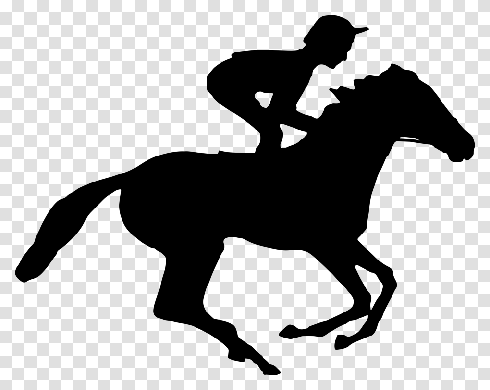 Horse On Jockey Silhouette Clipart, Gray, World Of Warcraft Transparent Png