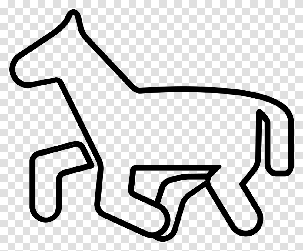 Horse Pony Cartoon Outline Line Art, Label, Logo Transparent Png