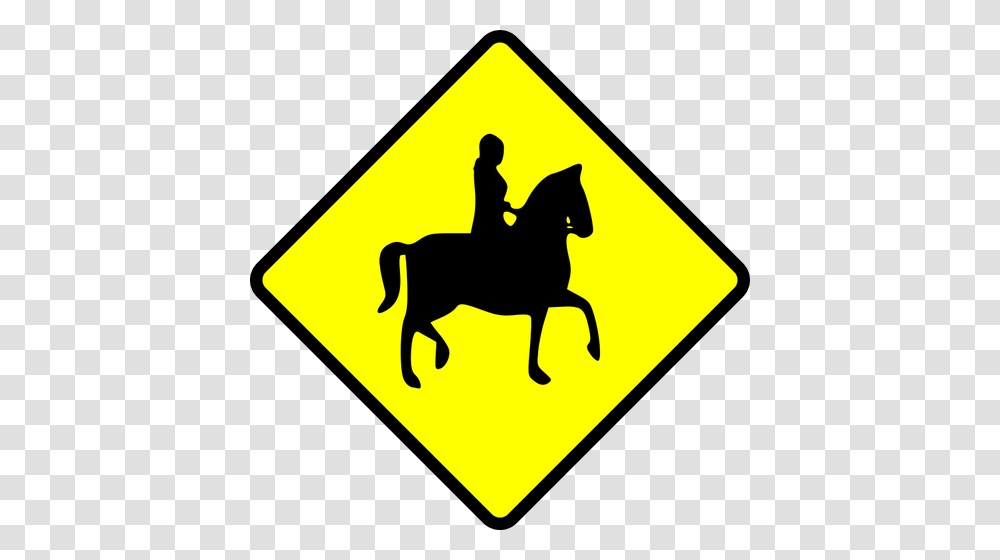 Horse Rider Caution Sign Vector Image, Road Sign, Mammal, Animal Transparent Png