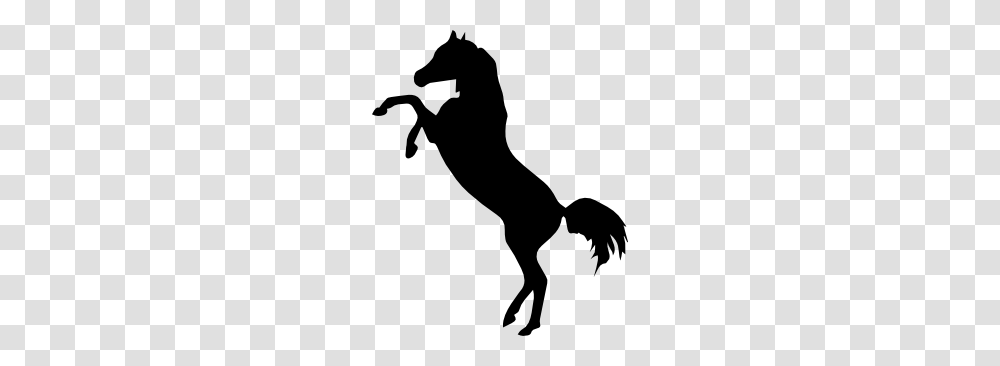 Horse Standing On Two Back Paws Black Side View Silhouette Pngico, Stencil, Person, Human Transparent Png