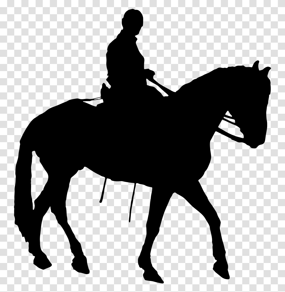 Horse T Shirt Equestrian Western Riding Man On Horse Silhouette, Gray, World Of Warcraft Transparent Png