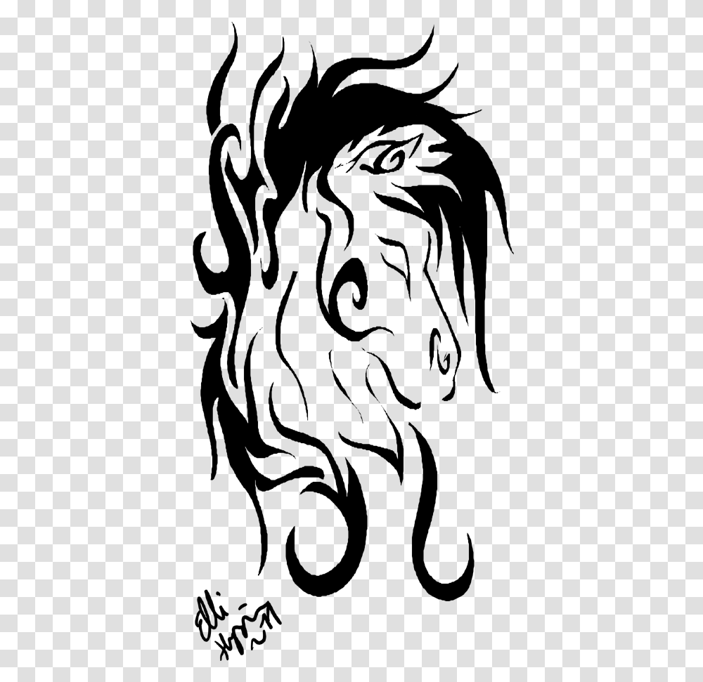 Horse Tribal Tattoo By Greeneco94 On Clipart Library Tattoo Line Horse, Gray, World Of Warcraft Transparent Png
