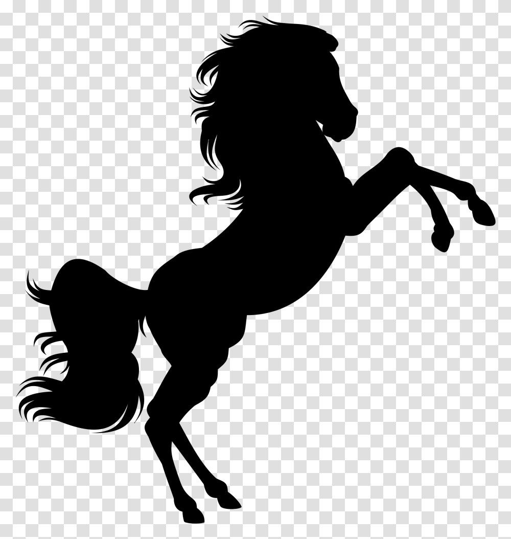 Horse Unicorn Clip Art Horse On Two Legs Silhouette, Gray, World Of Warcraft Transparent Png