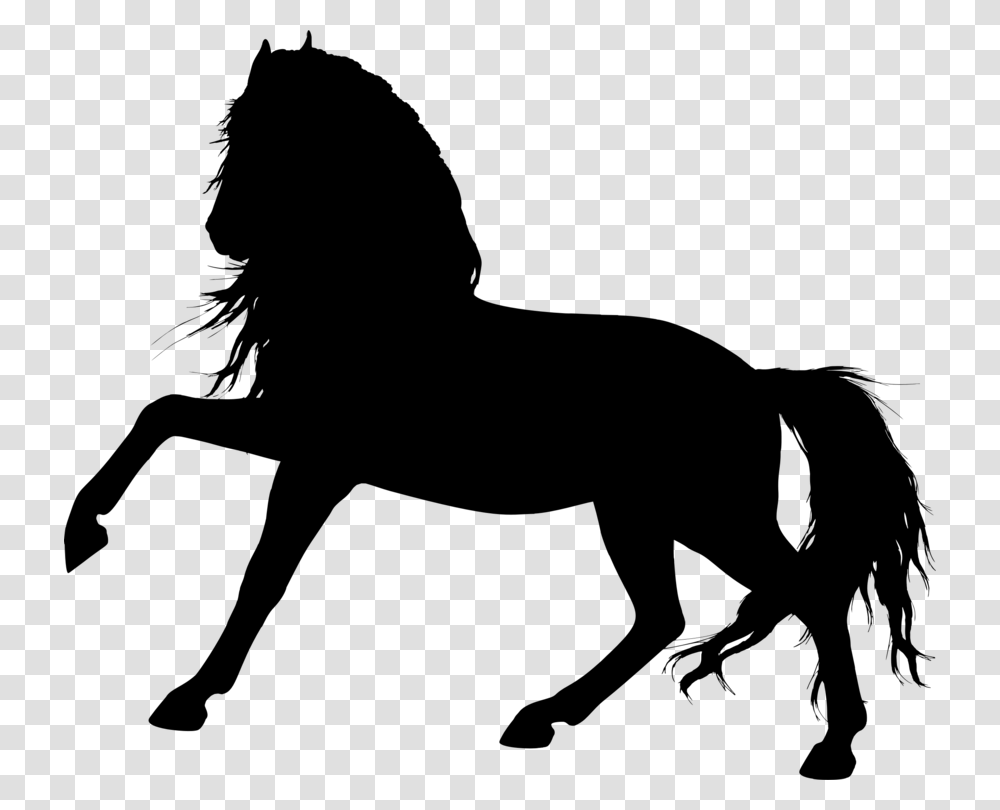 Horse Unicorn Silhouette Pony Rearing, Gray, World Of Warcraft Transparent Png