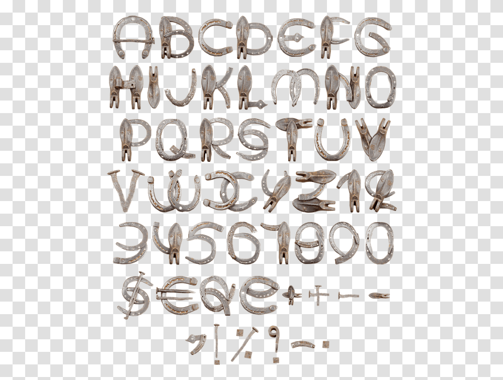Horse Western Typeface Horseshoe Font, Alphabet, Letter, Handwriting Transparent Png