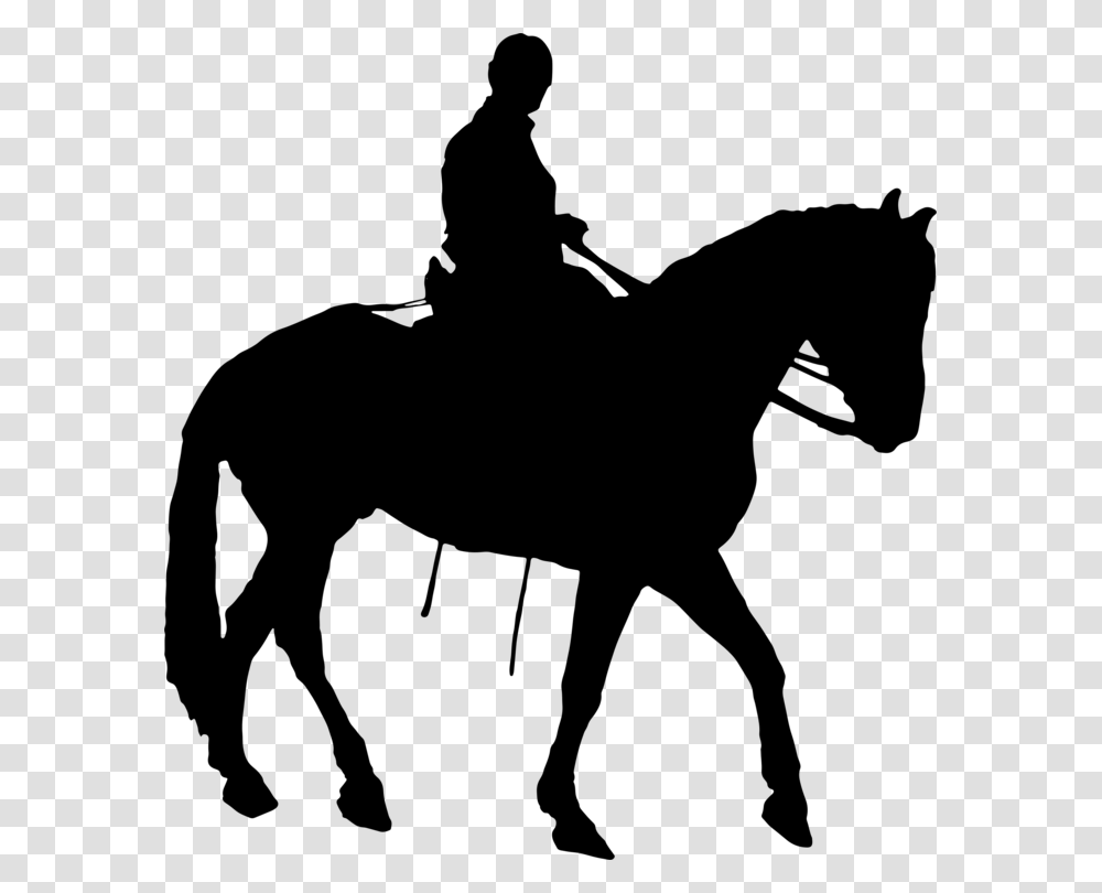 Horseamprider Equestrian Silhouette Rearing, Gray, World Of Warcraft Transparent Png