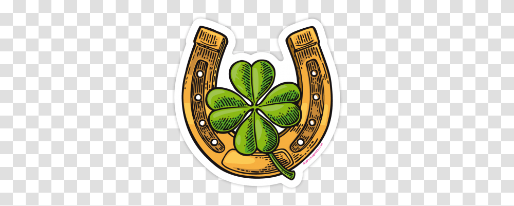 Horseshoe Vintage Four Leaf Clover Clip Art, Symbol, Plant, Emblem, Number Transparent Png