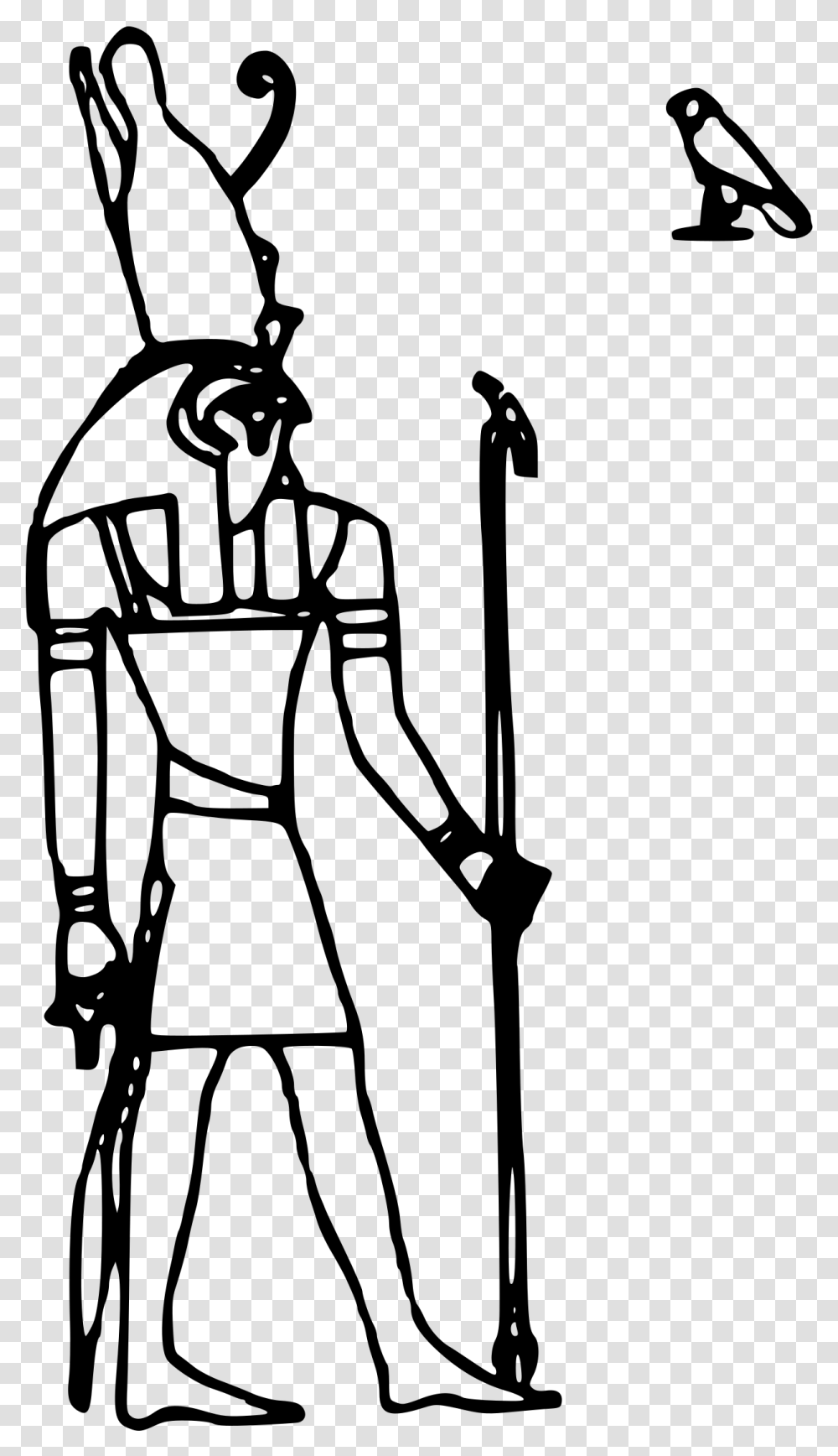 Horus Black And White, Gray, World Of Warcraft Transparent Png