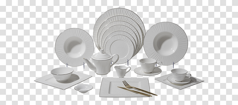 Hosen Two Eight Ceramics Star Hotel Ceramic Tableware Placemat, Fork, Cutlery, Saucer, Pottery Transparent Png
