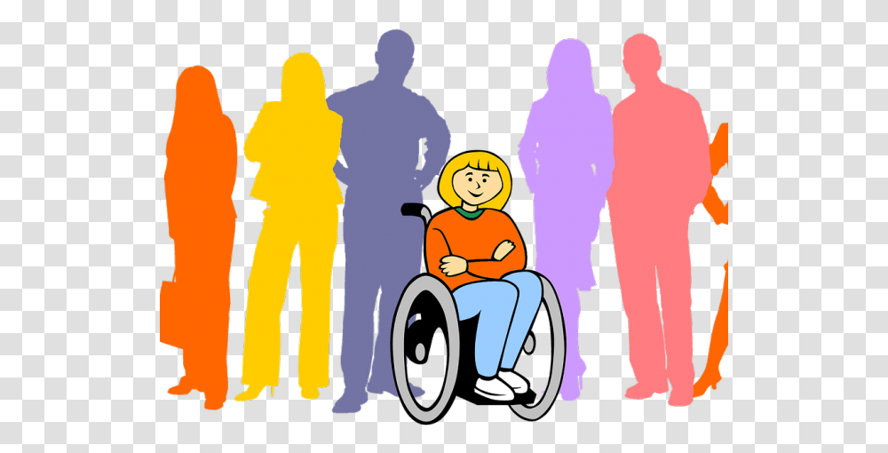 Hospital Clipart Wheelchair Colourful People Silhouette Person With Disability Clipart, Poster, Furniture, Family, Hand Transparent Png