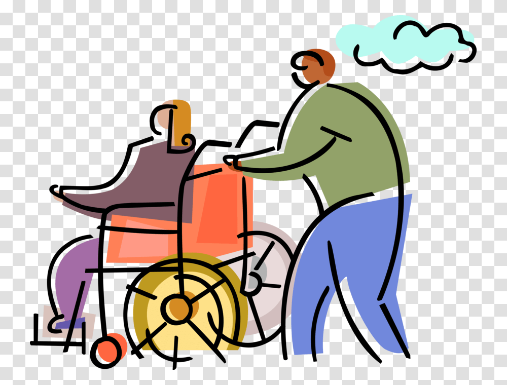 Hospital Patient In Wheelchair Handicapped Person Vector, Furniture, Transportation, Vehicle Transparent Png