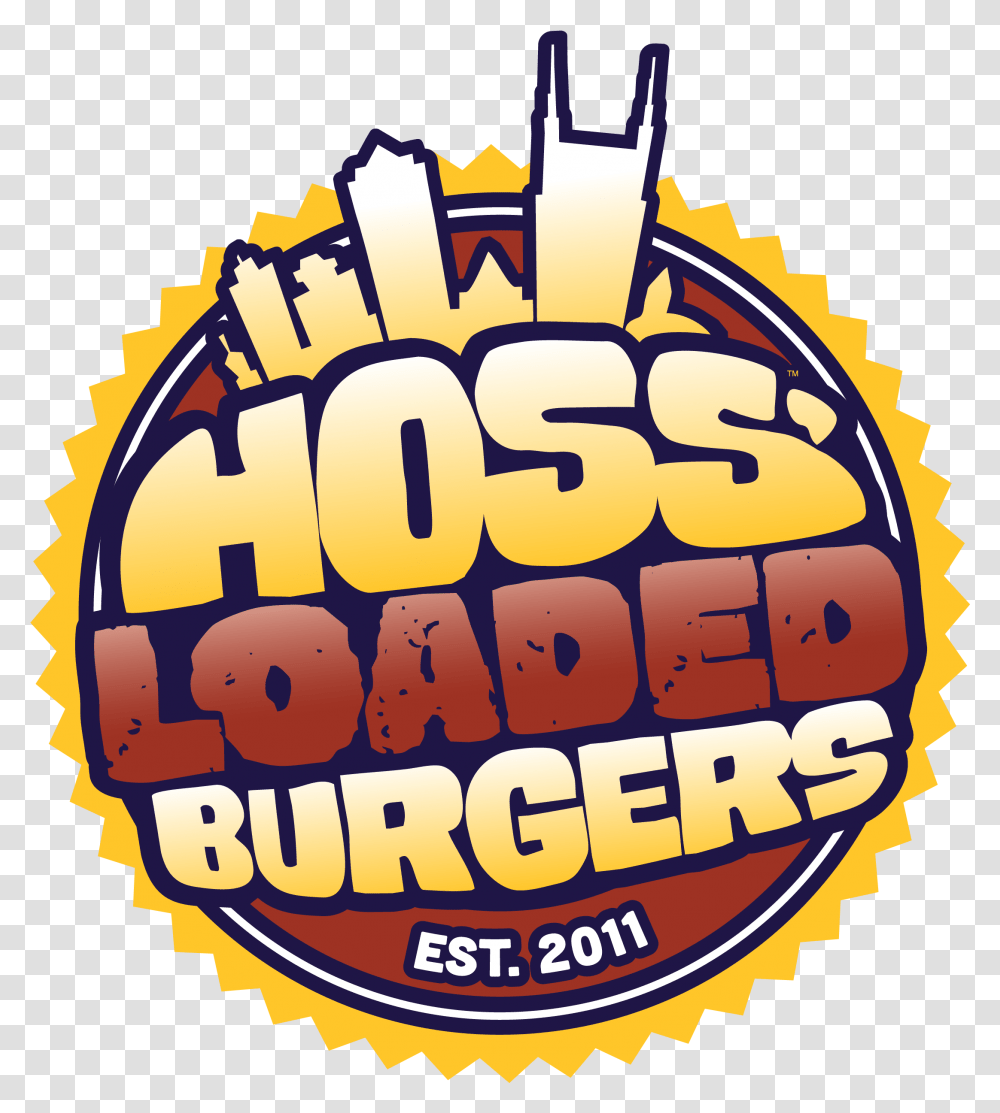 Hoss Loaded Burgers, Label, Word, Logo Transparent Png