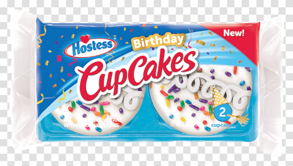 Hostess Birthday Cupcake 2pk 92g Hostess Birthday Cake Cupcakes, Dessert, Food, Sweets, Confectionery Transparent Png