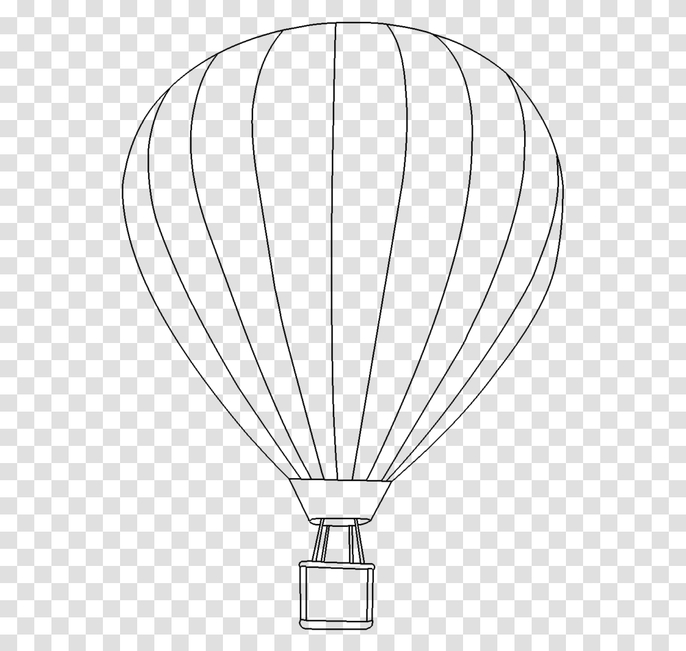 Hot Air Balloon Black And Hot Air Balloon Outline, Gray Transparent Png