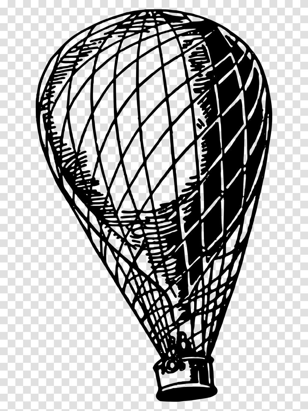 Hot Air Balloon Black And White Clipart Hot Air Balloon, Gray Transparent Png