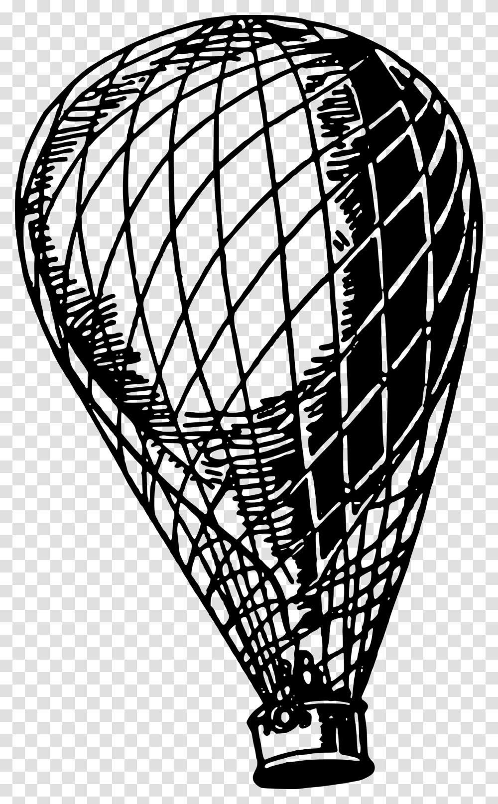 Hot Air Balloon Black And White Hot Air Balloon Basket Clip Art, Gray Transparent Png