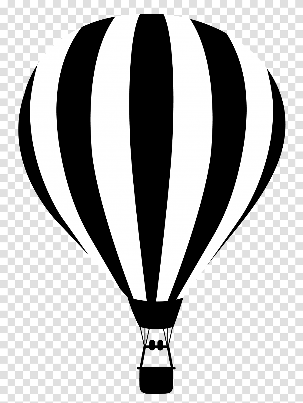 Hot Air Balloon Clip Art Black And White Free Image, Aircraft, Vehicle, Transportation, Light Transparent Png