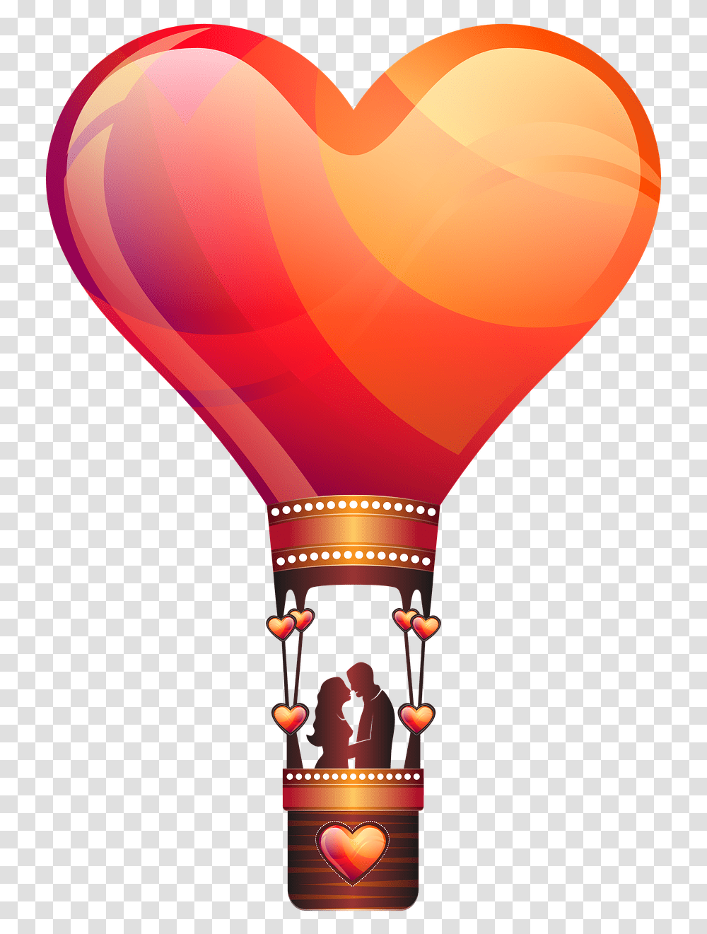 Hot Air Balloon Heart Clipart Download Love Hot Air Balloon, Aircraft, Vehicle, Transportation Transparent Png