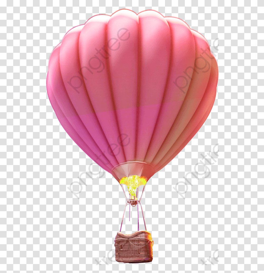 Hot Air Balloon Hot Air Balloon Clipart Landscape Hot Air Balloon Pink Background, Aircraft, Vehicle, Transportation, Adventure Transparent Png