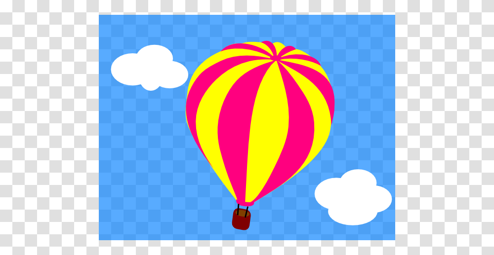 Hot Air Balloon In The Sky With Clouds Clip Art, Vehicle, Transportation, Aircraft, Parachute Transparent Png