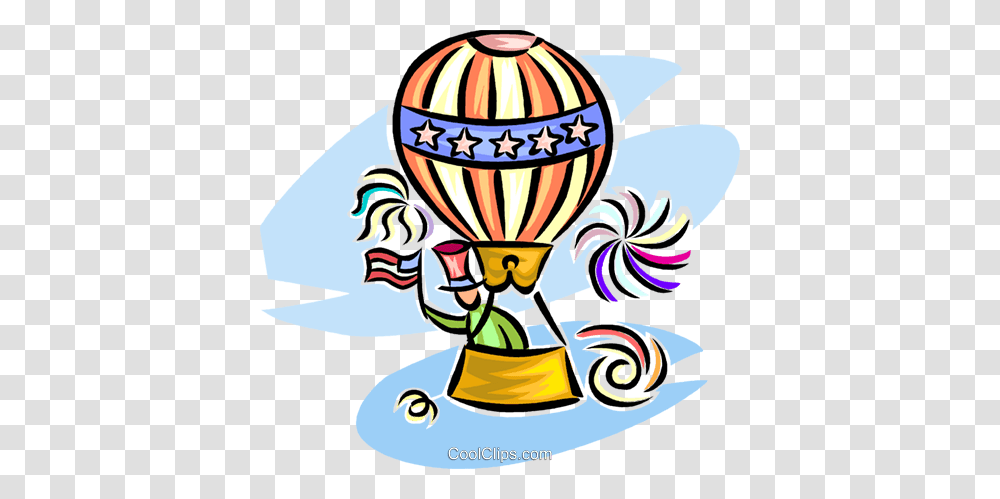 Hot Air Balloon Independence Day Royalty Free Vector Clip Art, Aircraft, Vehicle, Transportation Transparent Png