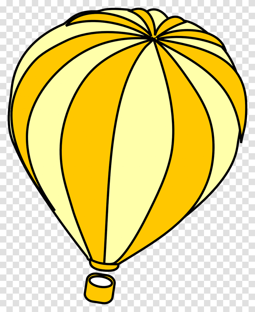 Hot Air Balloon Outline, Banana, Fruit, Plant, Food Transparent Png