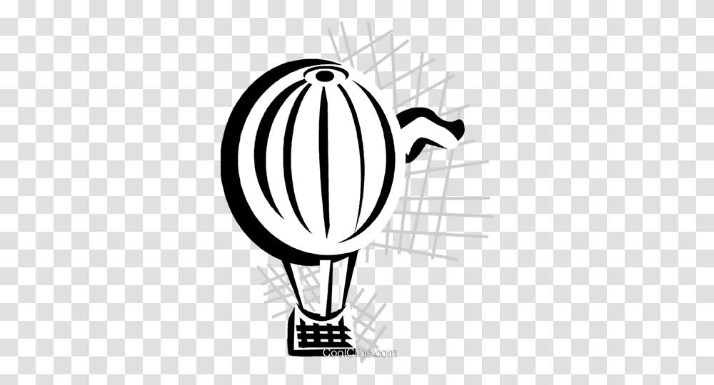 Hot Air Balloon Royalty Free Vector Clip Art Illustration, Aircraft, Vehicle, Transportation, Light Transparent Png