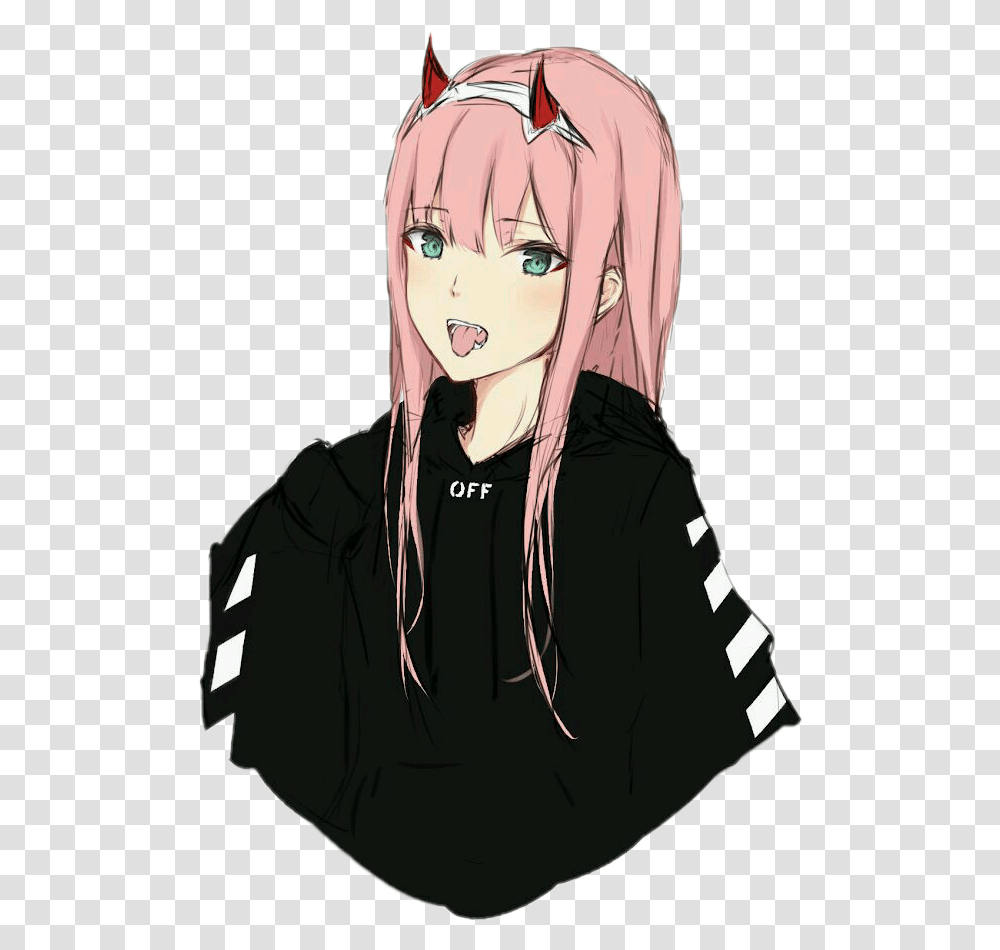 Hot Anime Girl Zero Two Off White, Manga, Comics, Book, Person Transparent Png