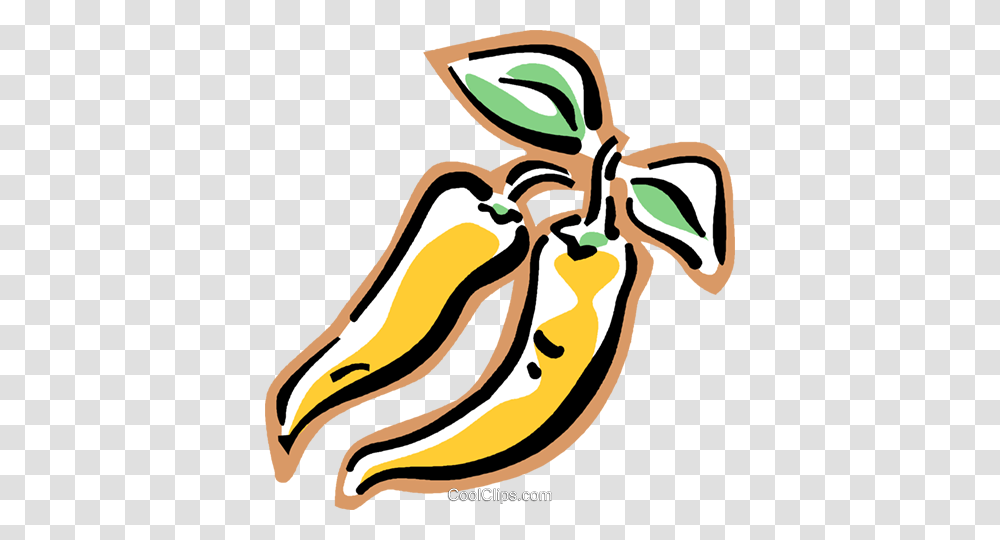 Hot Banana Peppers Royalty Free Vector Clip Art Illustration, Plant, Bird, Animal, Food Transparent Png