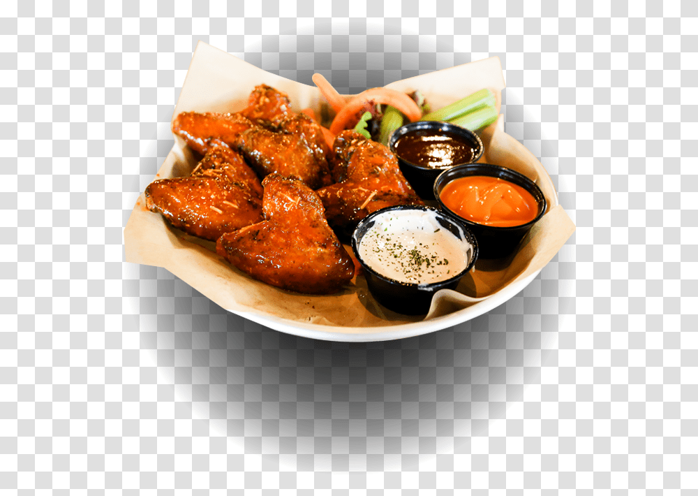 Hot Buffalo Wings With Dipping Sauce Fried Chicken, Poultry, Fowl, Bird, Animal Transparent Png