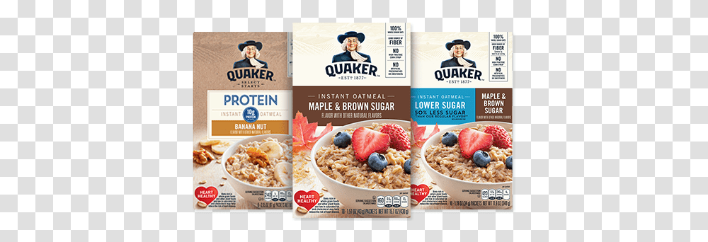 Hot Cereals Quakers Oats Logo, Oatmeal, Breakfast, Food, Flyer Transparent Png