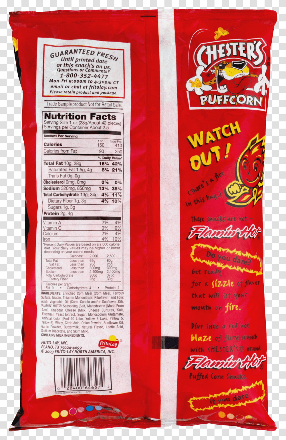 Hot Cheetos Puffcorn Calories Hot Cheetos Puffcorn Nutrition Facts Transparent Png