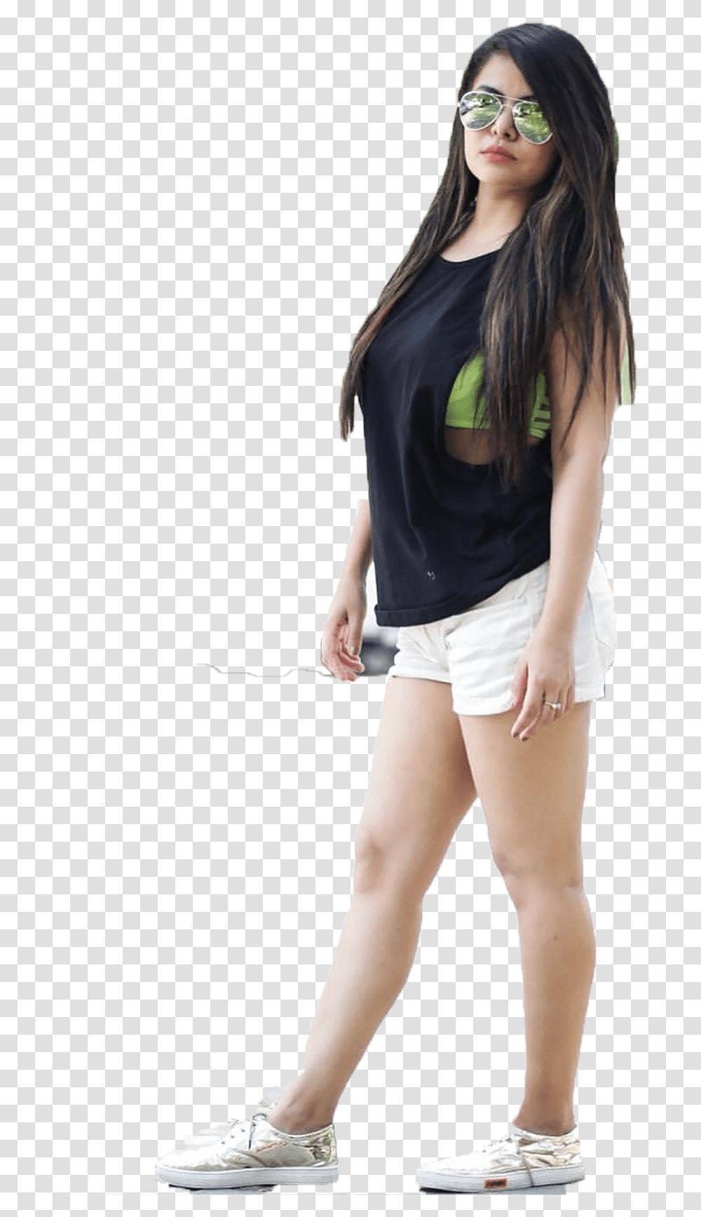 Hot Chick Beautiful Girl Girl, Shorts, Person, Sunglasses Transparent Png
