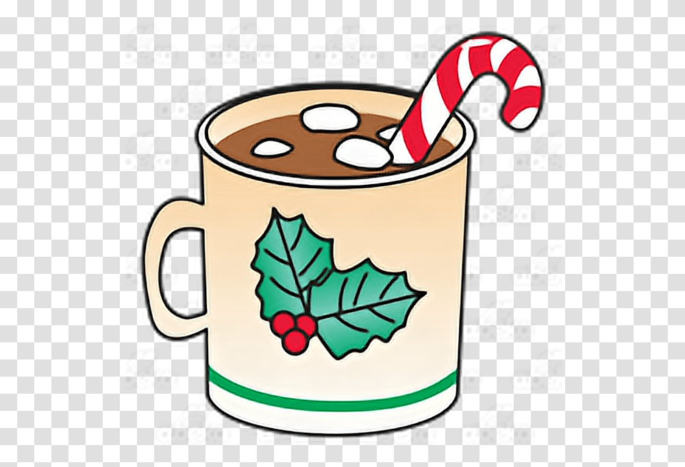 Hot Cocoa Clipart Marshmallow Hot Chocolate With Marshmallows And Candy Cane, Coffee Cup, Latte, Beverage, Drink Transparent Png