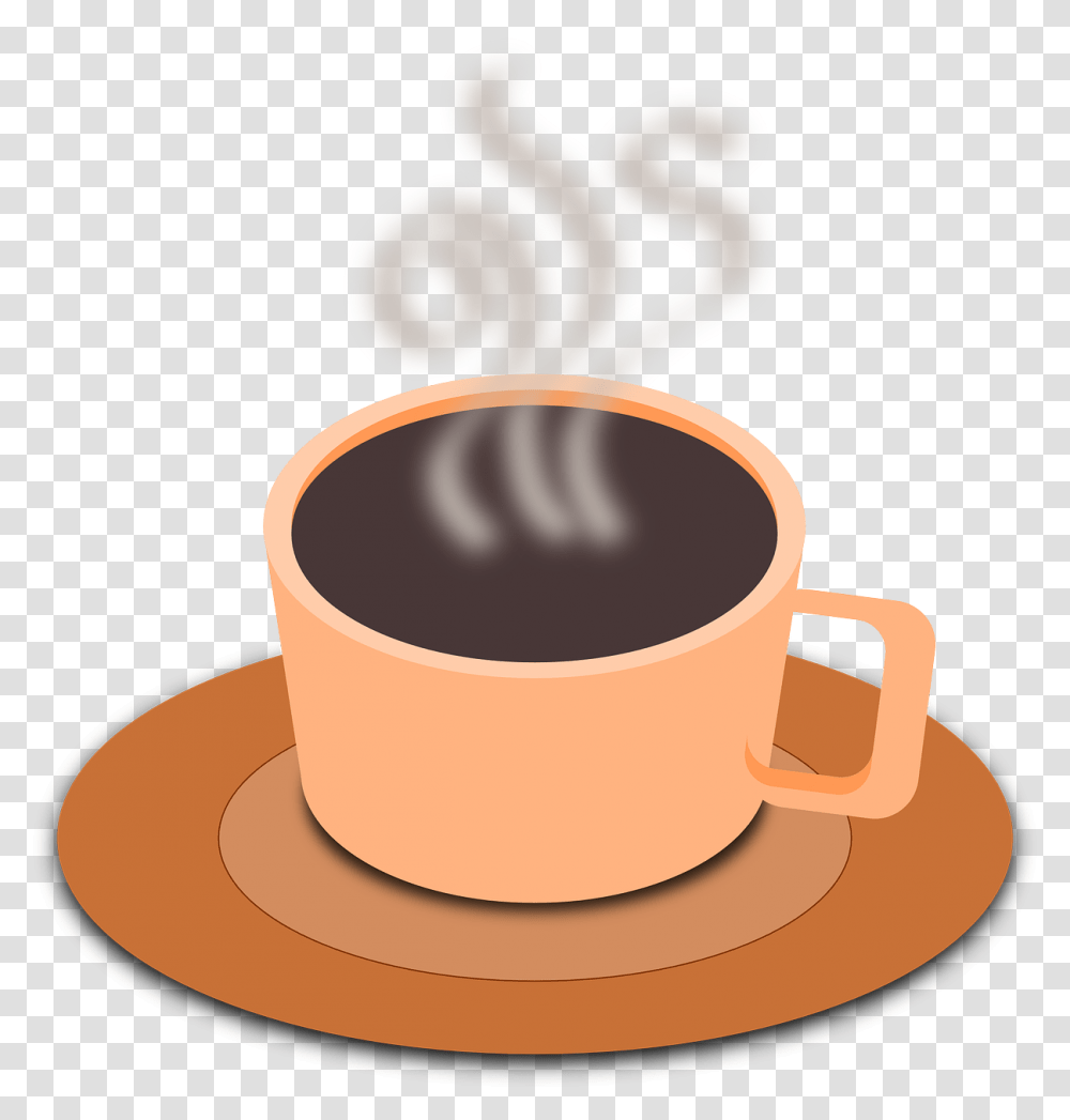 Hot Coffee Clipart, Coffee Cup, Saucer, Pottery, Wedding Cake Transparent Png
