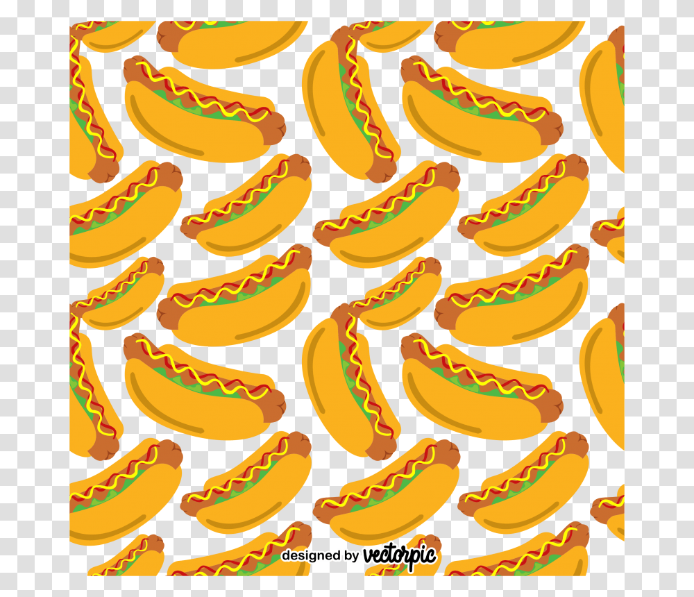 Hot Dog Background Pattern, Label, Plant, Food Transparent Png