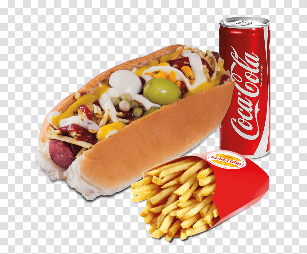 Hot Dog Dogo Coca Cola, Food, Fries Transparent Png