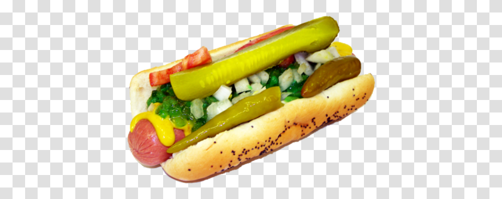 Hot Dog Image On A Chicago Dog, Food Transparent Png