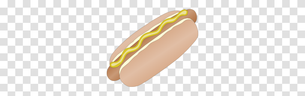 Hot Dog In Bun With Mustard Clip Art, Food Transparent Png