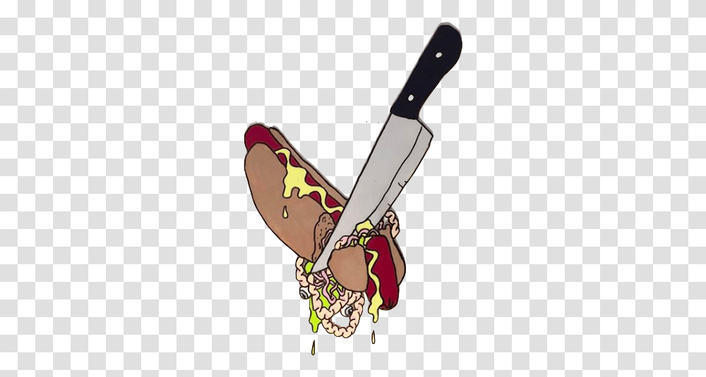 Hot Dog Knife Animation Cel, Tattoo, Skin, Weapon, Weaponry Transparent Png