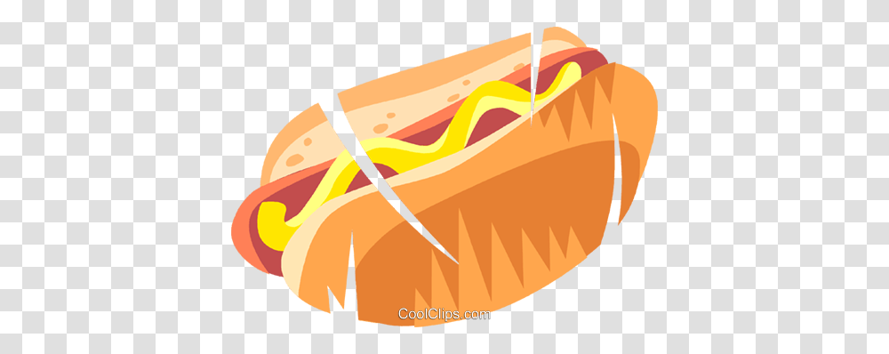 Hot Dog With Mustard Royalty Free Vector Clip Art Illustration, Food Transparent Png