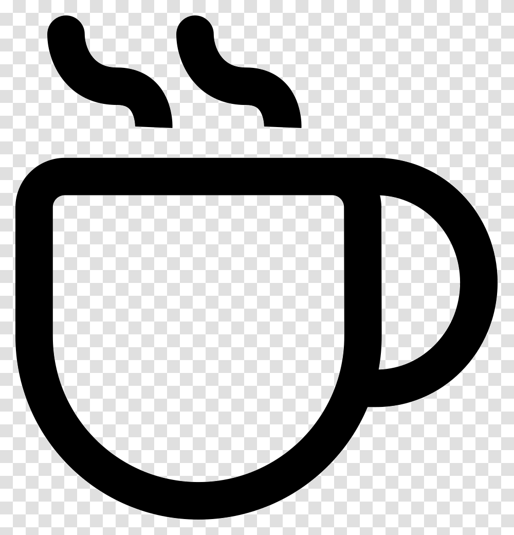 Hot Drinking Cup Rounded Outline, Stencil, Coffee Cup Transparent Png